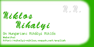 miklos mihalyi business card